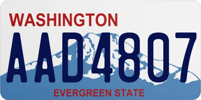 WA license plate AAD4807