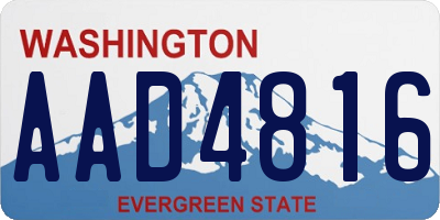 WA license plate AAD4816