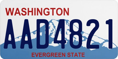 WA license plate AAD4821