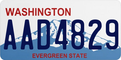 WA license plate AAD4829