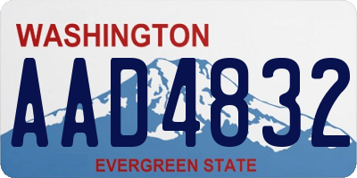 WA license plate AAD4832