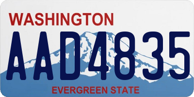 WA license plate AAD4835