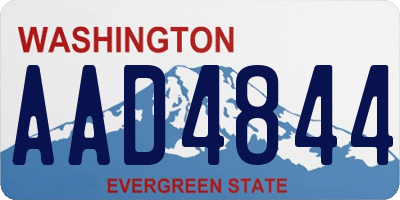 WA license plate AAD4844