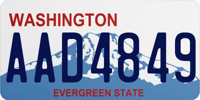 WA license plate AAD4849