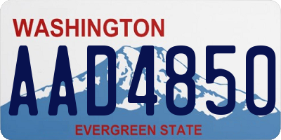 WA license plate AAD4850