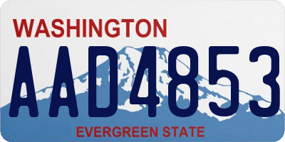 WA license plate AAD4853