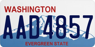 WA license plate AAD4857
