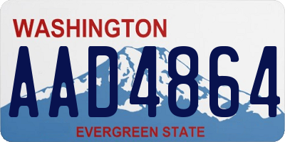 WA license plate AAD4864