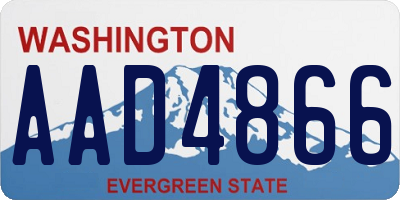 WA license plate AAD4866