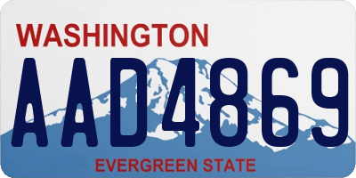 WA license plate AAD4869