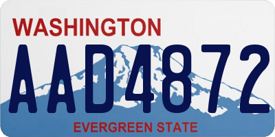 WA license plate AAD4872