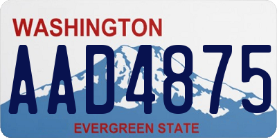 WA license plate AAD4875