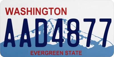 WA license plate AAD4877