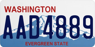 WA license plate AAD4889
