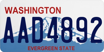WA license plate AAD4892