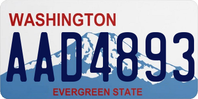 WA license plate AAD4893