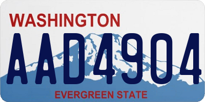 WA license plate AAD4904