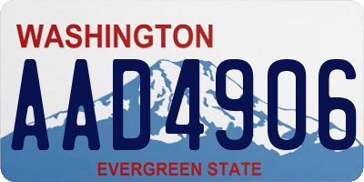 WA license plate AAD4906