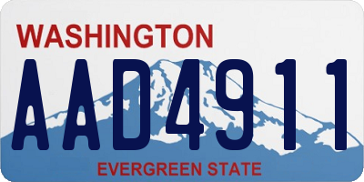 WA license plate AAD4911