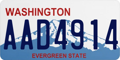 WA license plate AAD4914