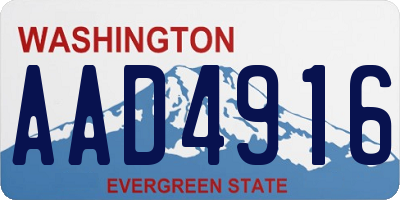 WA license plate AAD4916