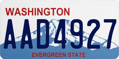 WA license plate AAD4927