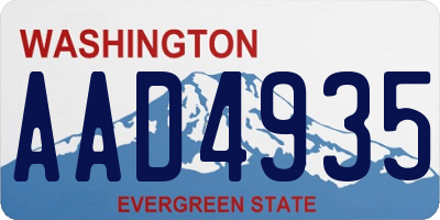 WA license plate AAD4935