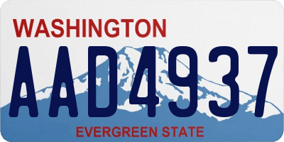 WA license plate AAD4937