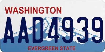 WA license plate AAD4939