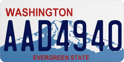 WA license plate AAD4940