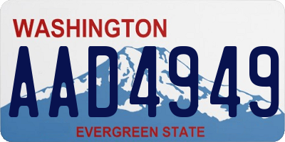 WA license plate AAD4949