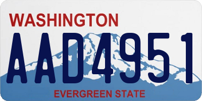 WA license plate AAD4951