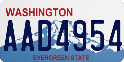 WA license plate AAD4954