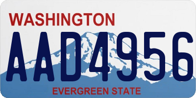 WA license plate AAD4956