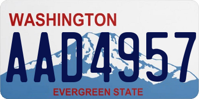 WA license plate AAD4957
