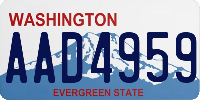 WA license plate AAD4959