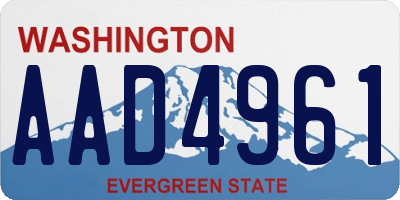 WA license plate AAD4961