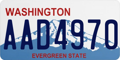 WA license plate AAD4970