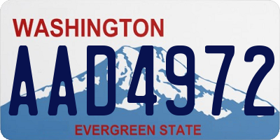 WA license plate AAD4972