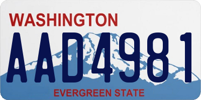 WA license plate AAD4981