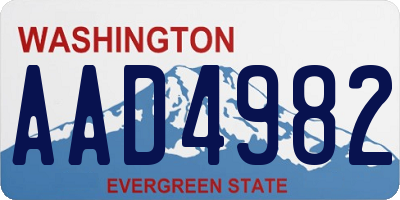 WA license plate AAD4982