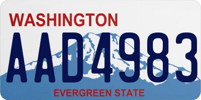 WA license plate AAD4983