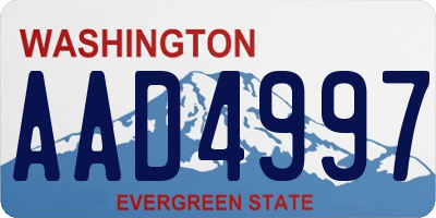 WA license plate AAD4997