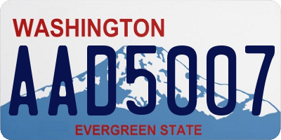WA license plate AAD5007