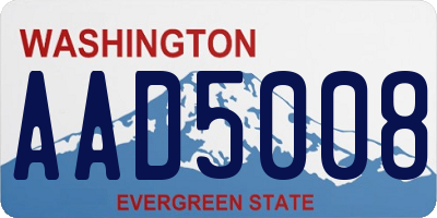 WA license plate AAD5008