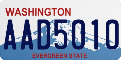 WA license plate AAD5010