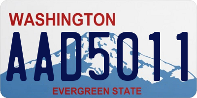 WA license plate AAD5011