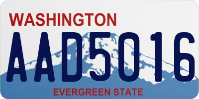 WA license plate AAD5016