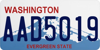 WA license plate AAD5019