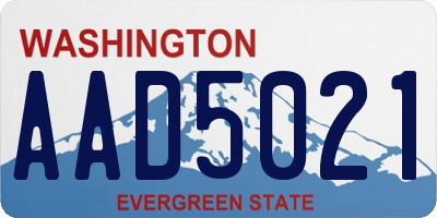 WA license plate AAD5021